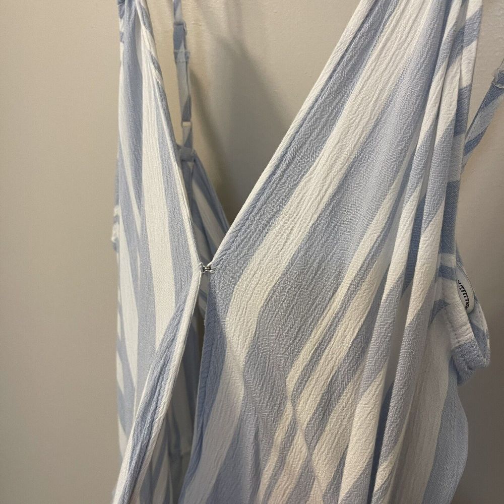 womens Large blue and white striped american eagle outfitters sleeveless romper - Picture 3 of 12